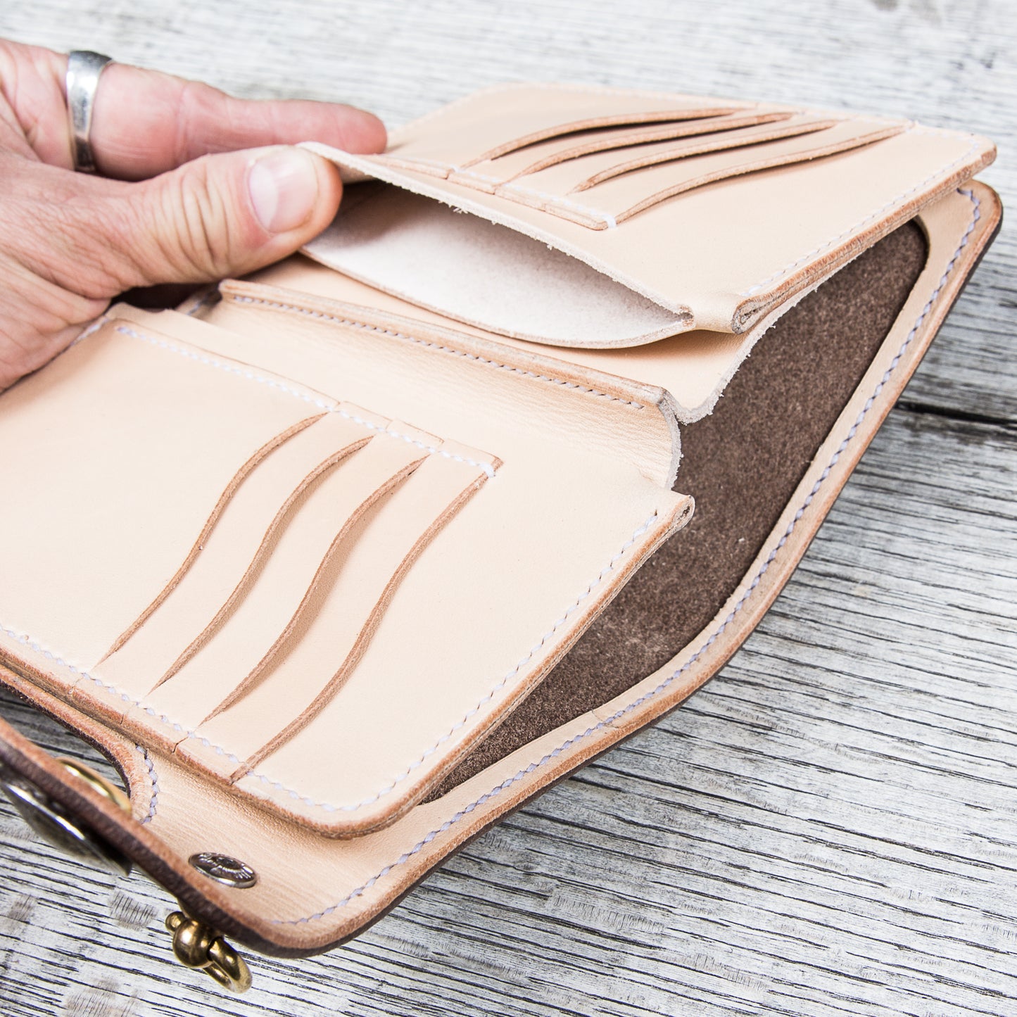 Lone Wolf Leathers Handmade Medium Wallet Horween Chromexcel Brown