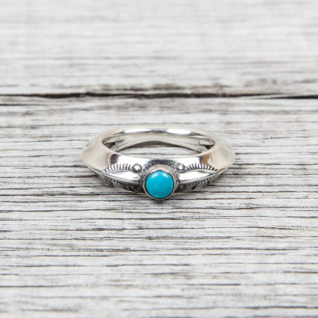 Larry Smith Triangle Turquoise Ring RG-0046