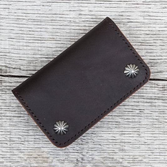 Larry Smith Shell Concha Truckers Wallet Brown Steer Hide