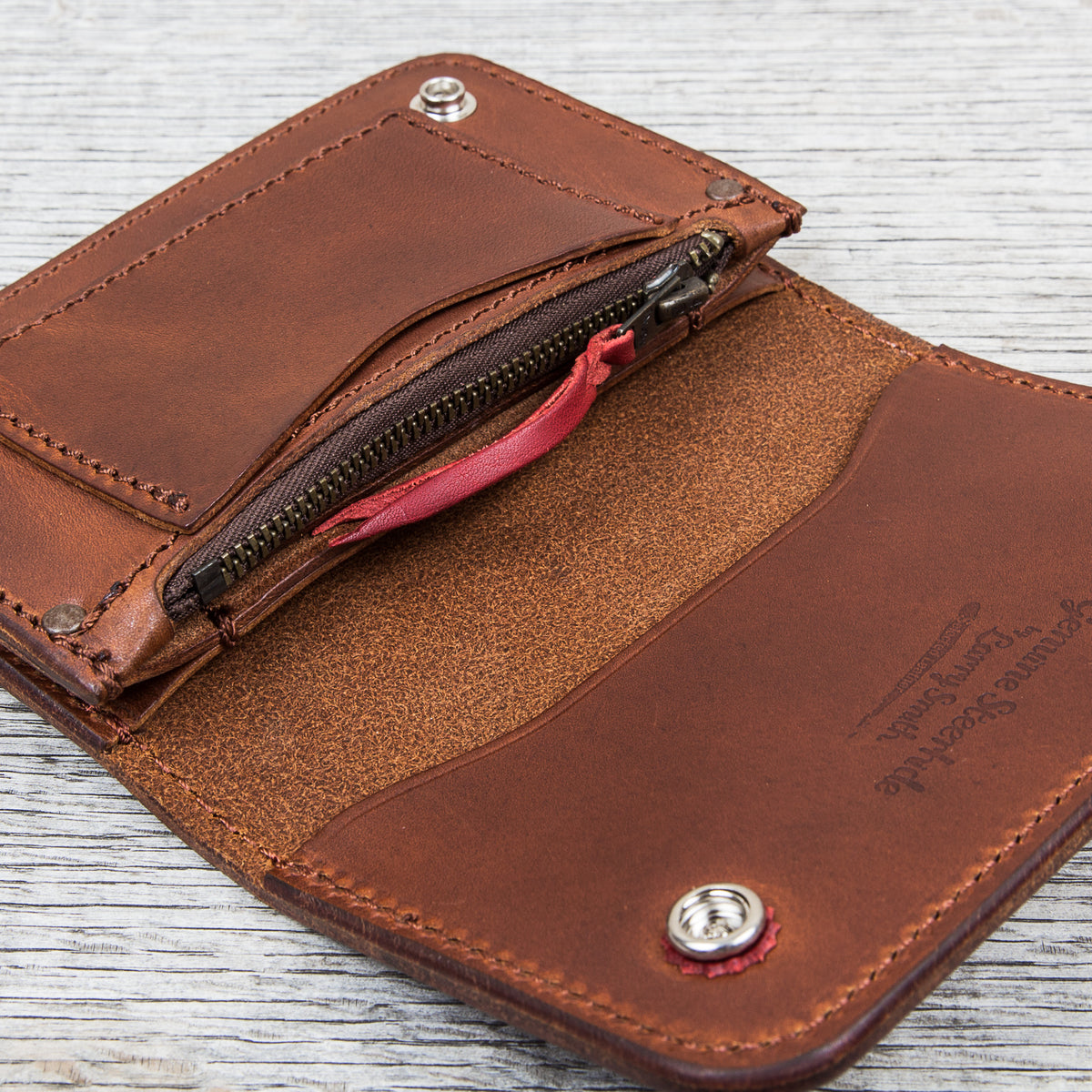 Larry Smith Truckers Wallet Light Brown Steer Hide LT-0001