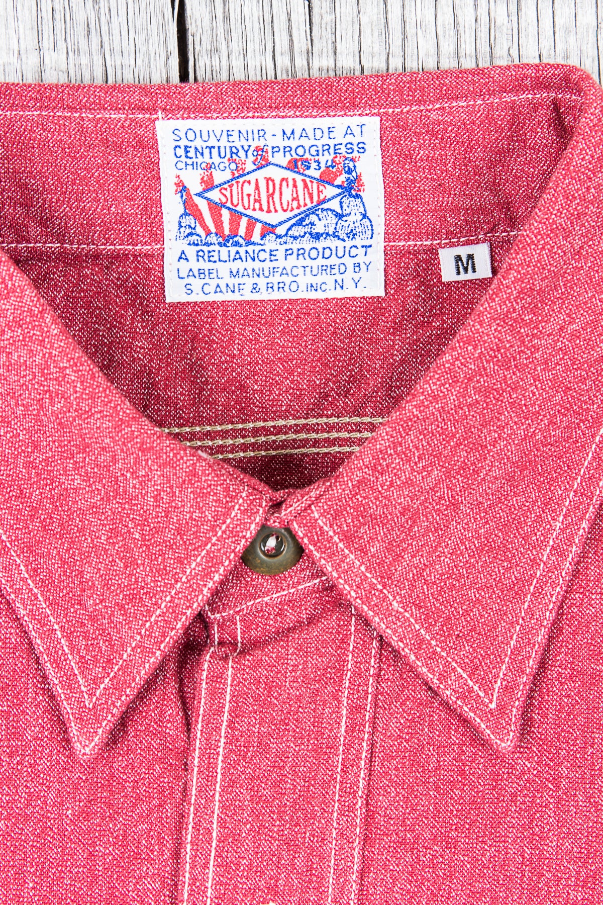 Sugar Cane 1935 5.75oz Cotton Covert Red Chambray Shirt