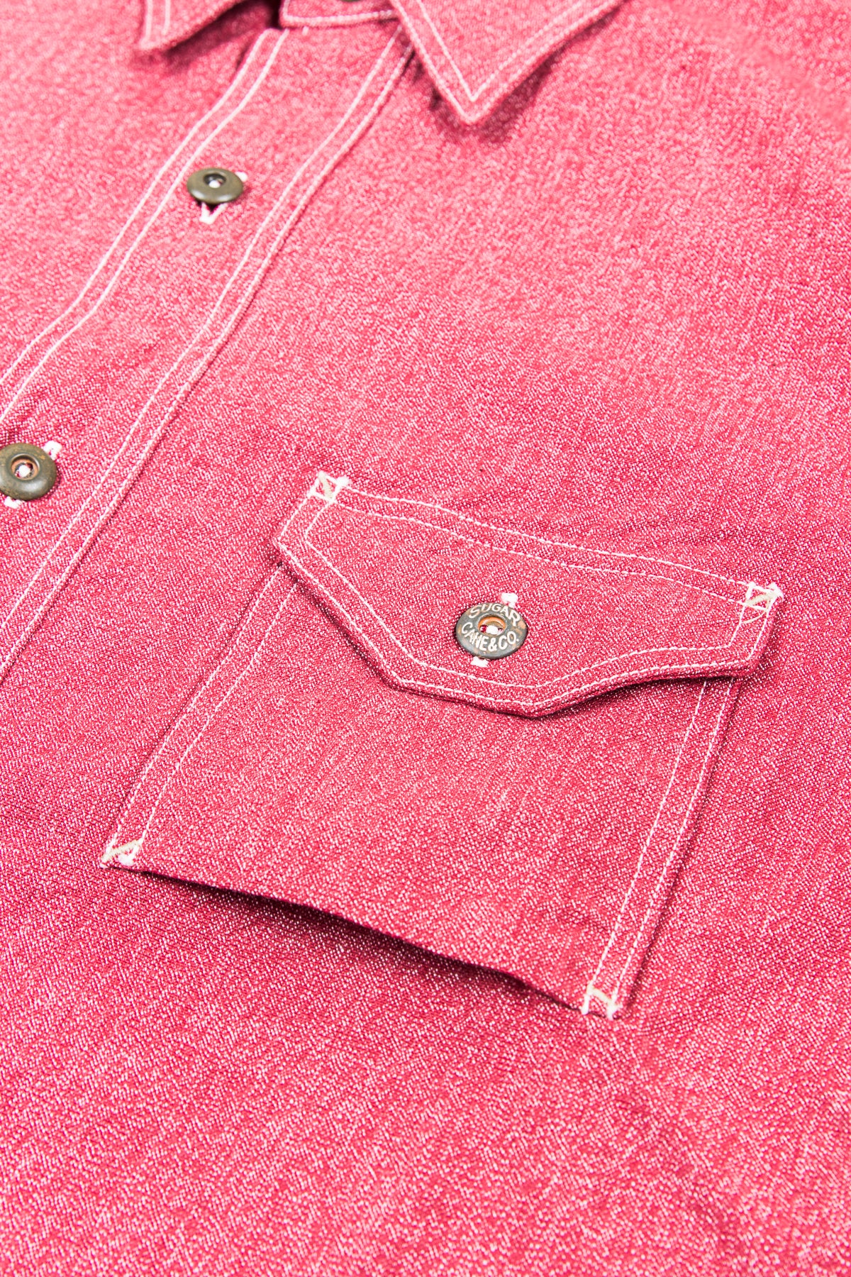 Sugar Cane 1935 5.75oz Cotton Covert Red Chambray Shirt