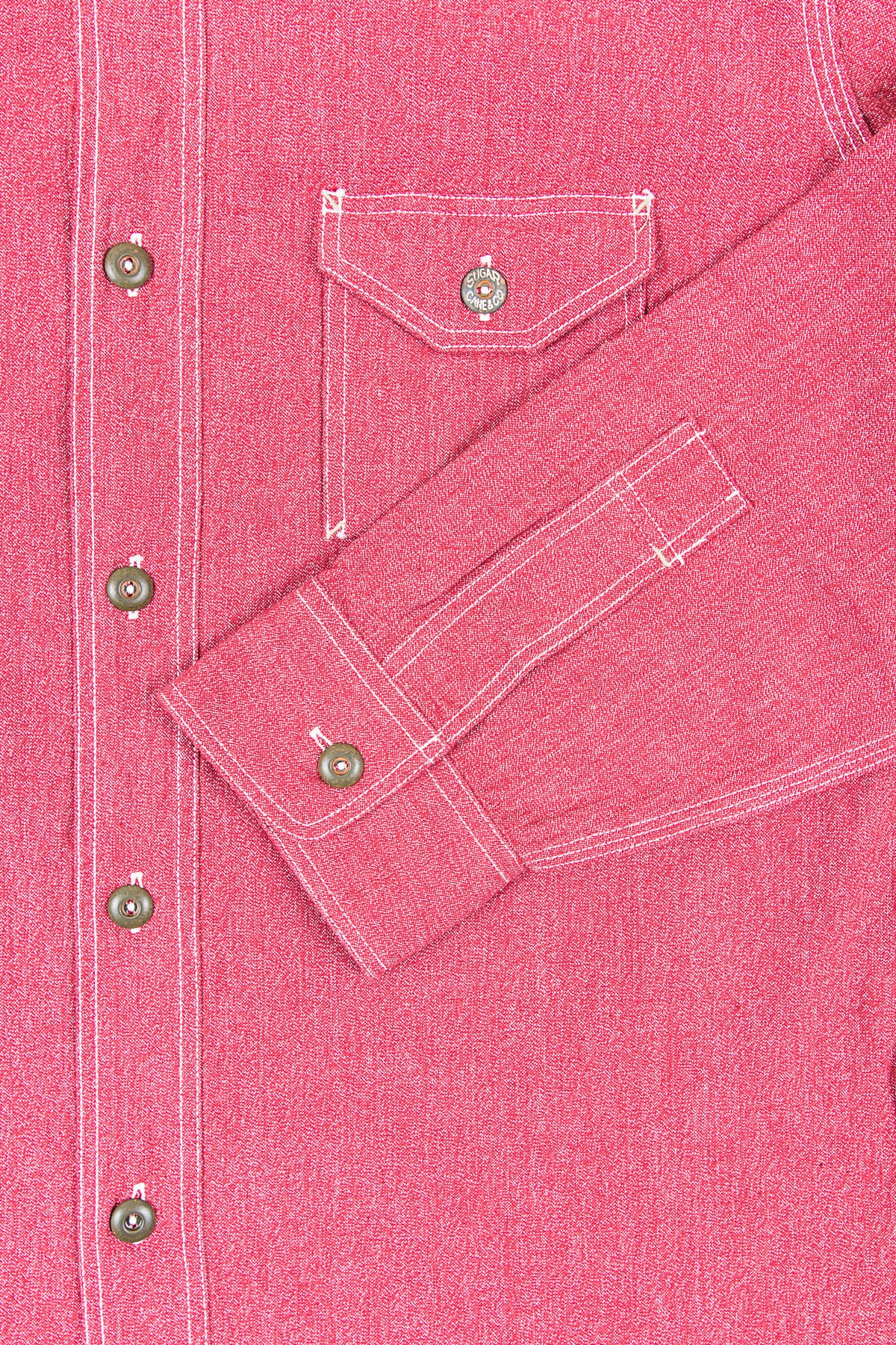 Sugar Cane 1935 5.75oz Cotton Covert Red Chambray Shirt