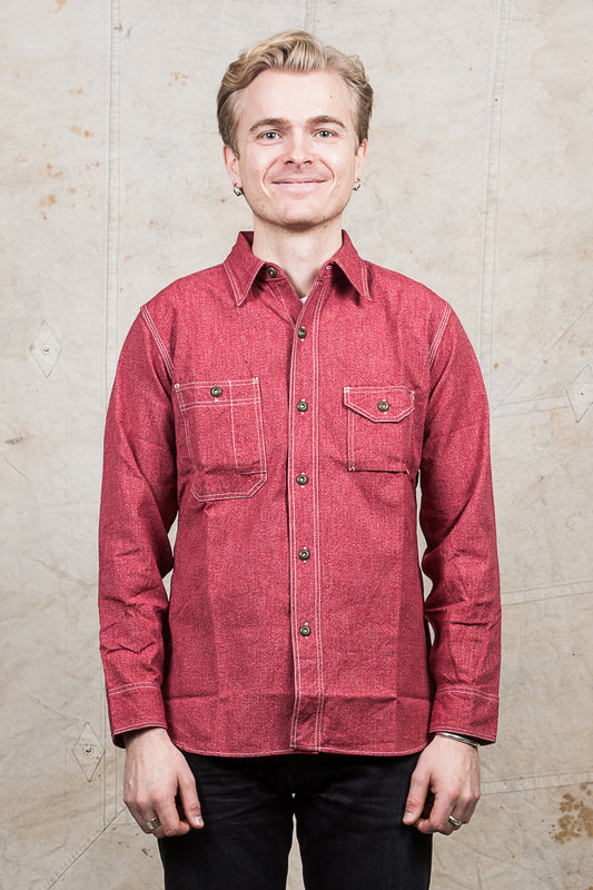 Sugar Cane 1935 5.75oz Cotton Covert Red Chambray Shirt