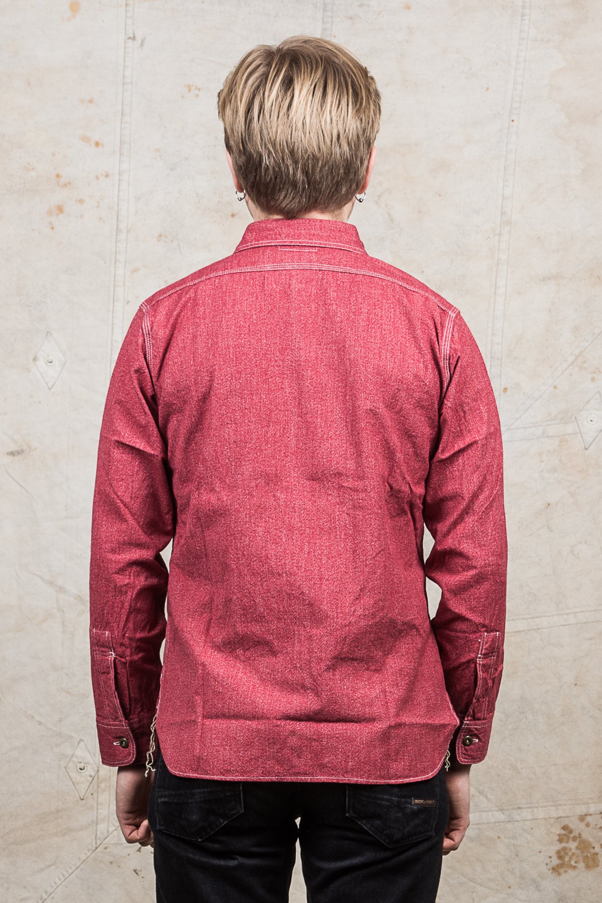 Sugar Cane 1935 5.75oz Cotton Covert Red Chambray Shirt