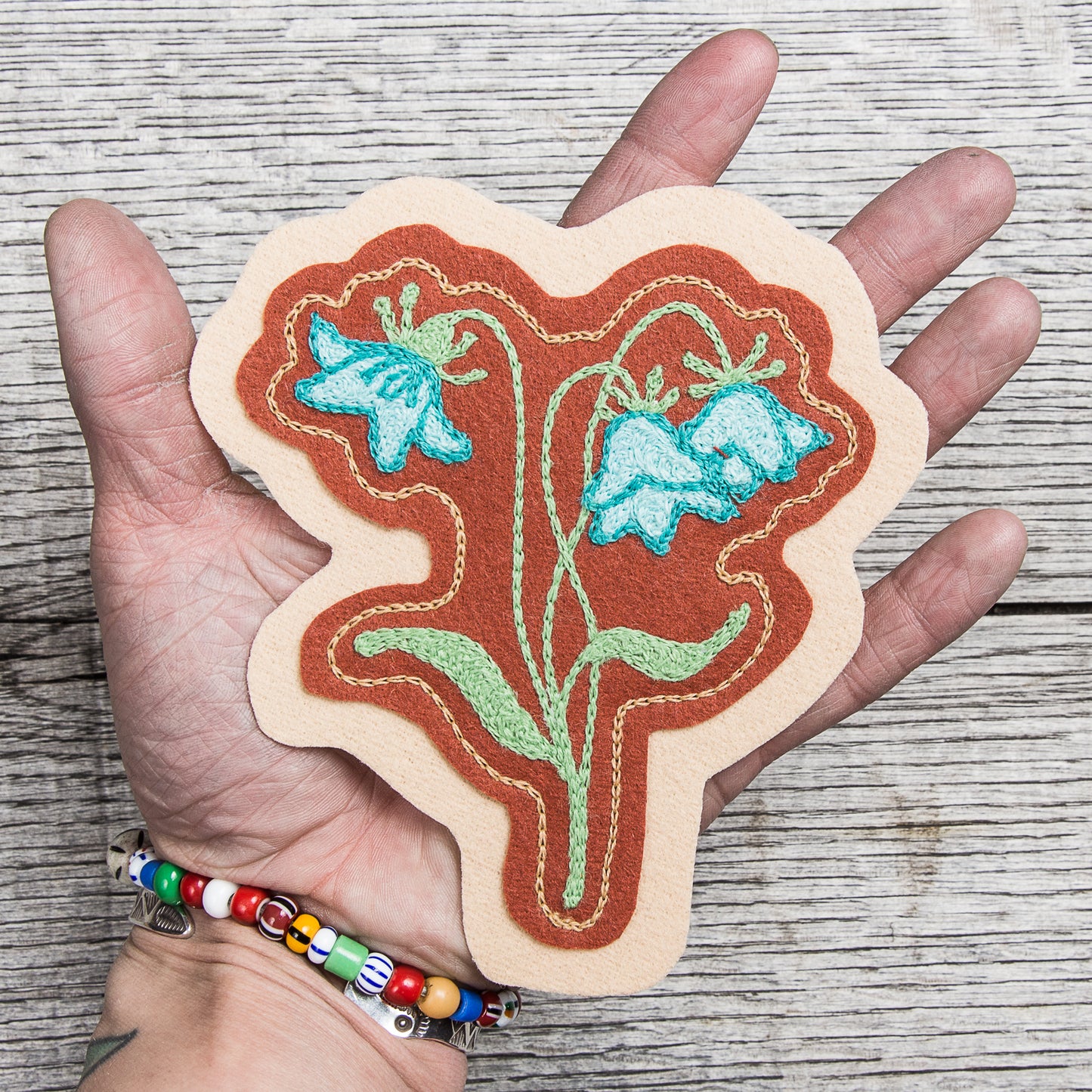 Miriam Parkman x Indigofera Chain Stitch Embroidered Patch "Blåklocka"