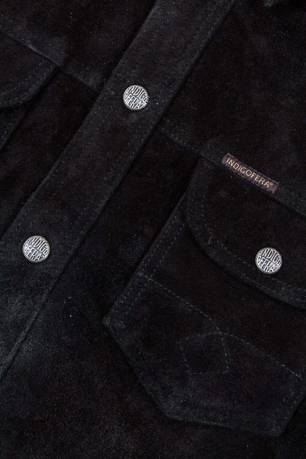 Indigofera Copeland Black Rough Out Leather
