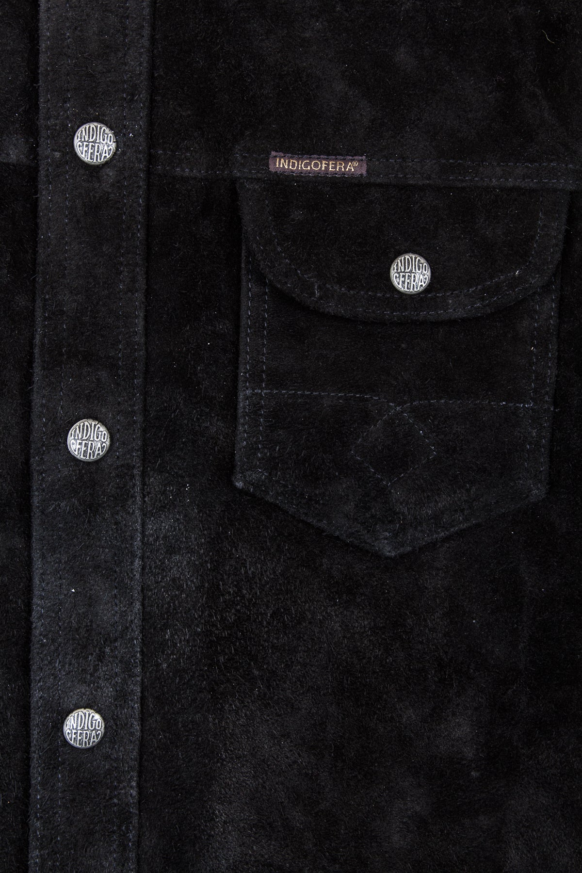 Indigofera Copeland Black Rough Out Leather