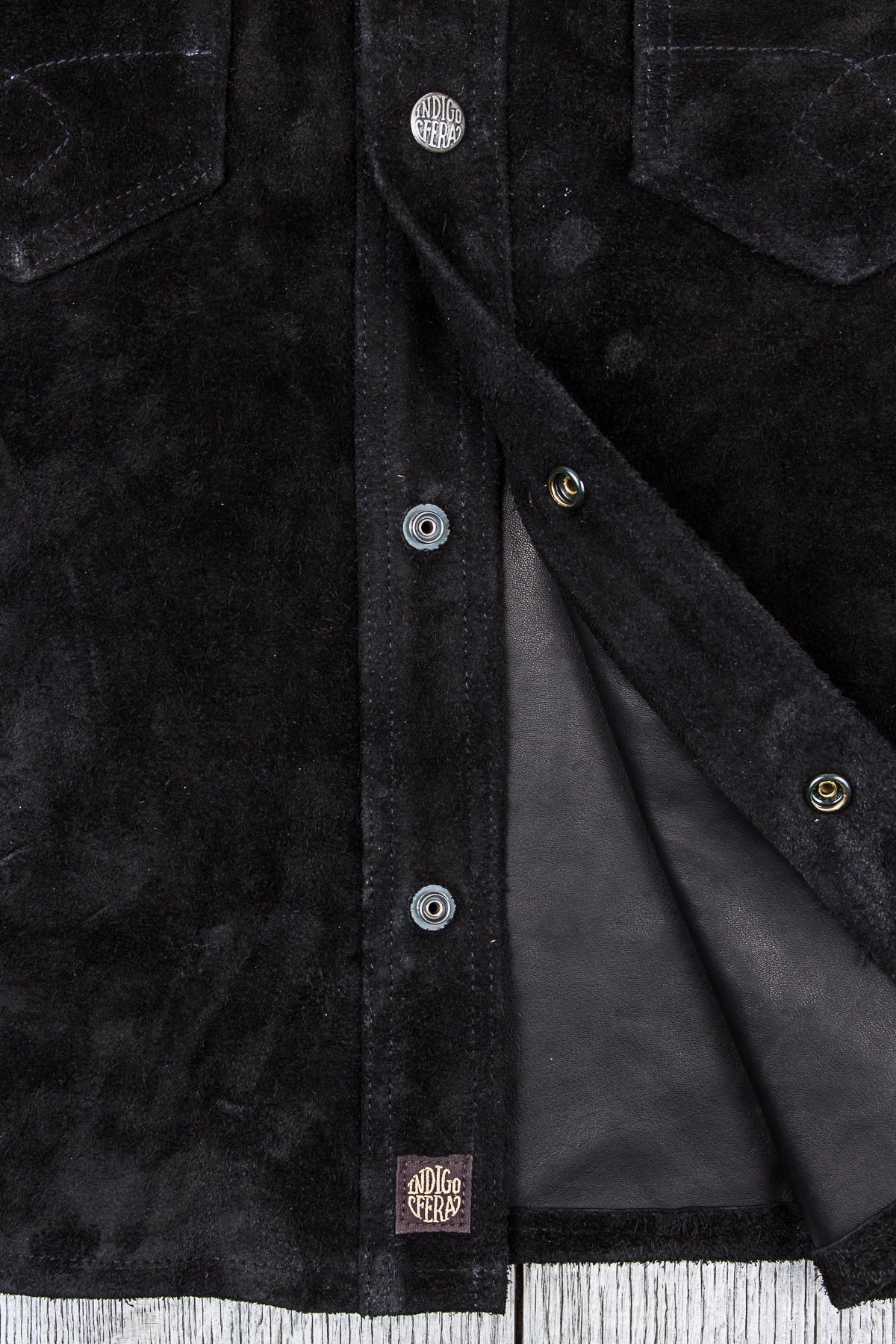 Indigofera Copeland Black Rough Out Leather
