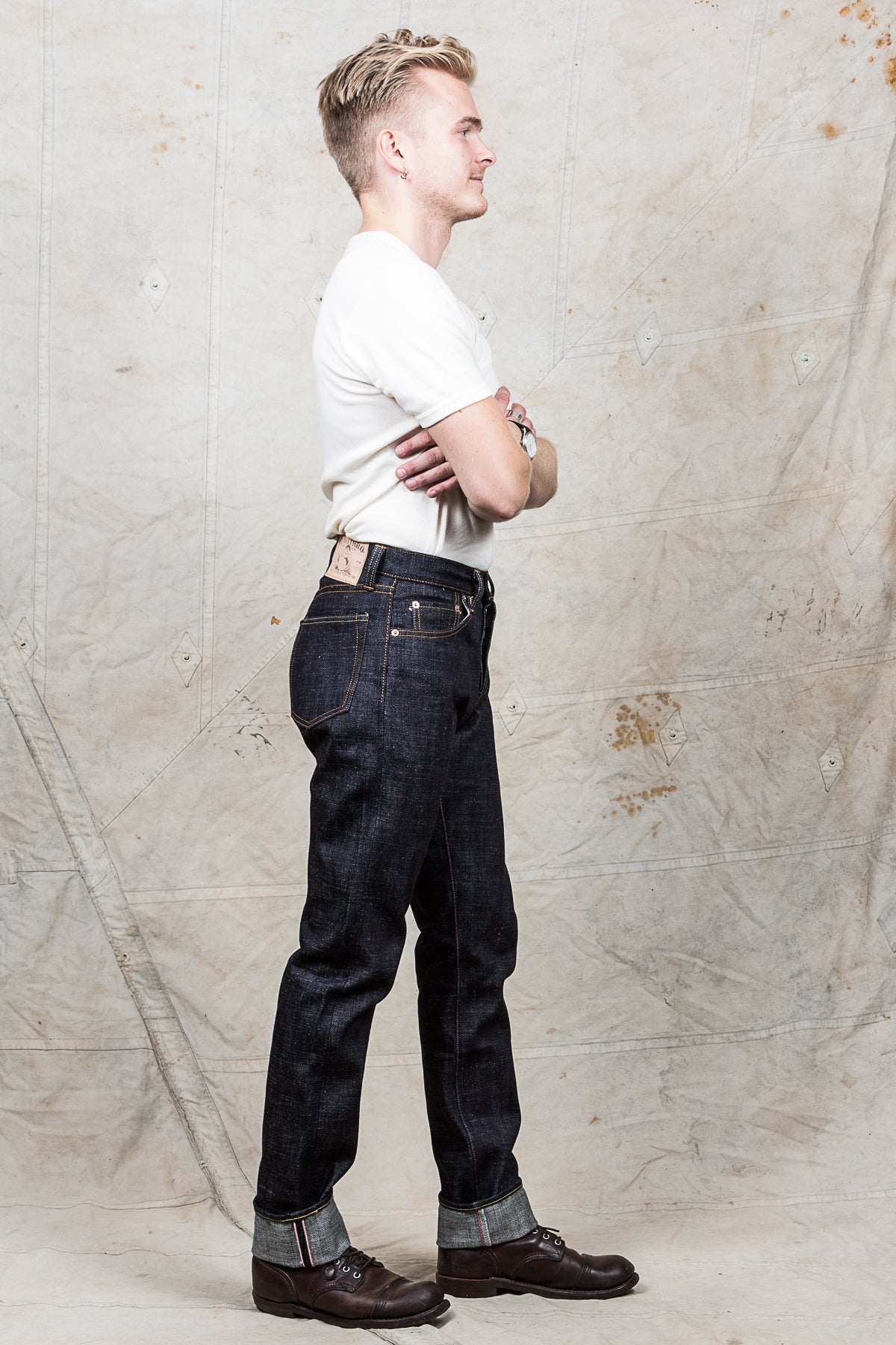 MOMOTARO JEANS Lot 0605-82 Natural Tapered 16oz Texture Denim