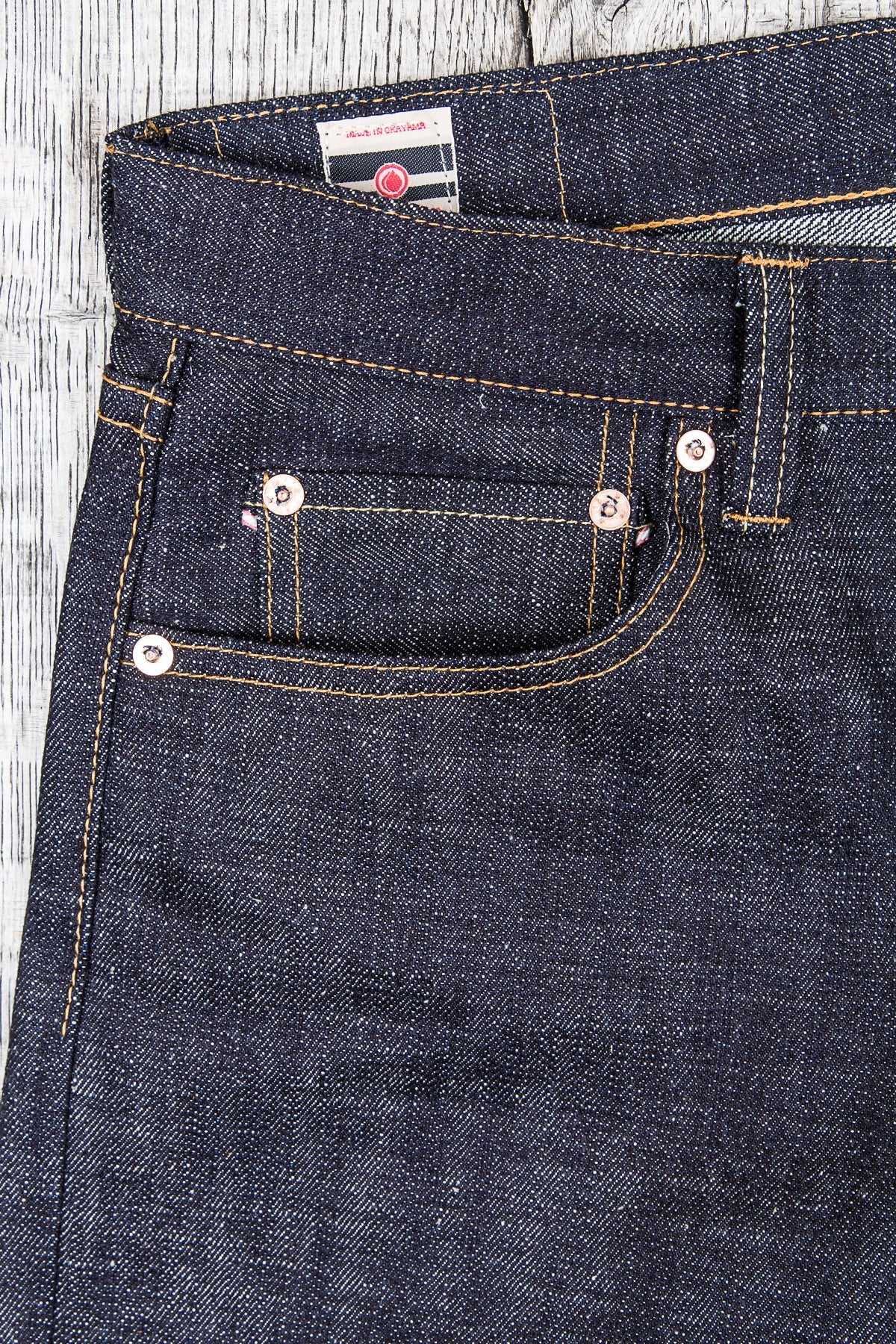 MOMOTARO JEANS Lot 0605-82 Natural Tapered 16oz Texture Denim