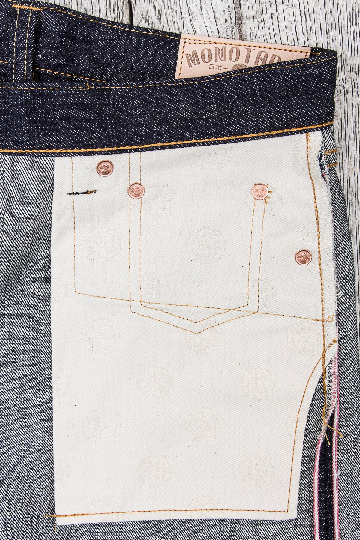MOMOTARO JEANS Lot 0605-82 Natural Tapered 16oz Texture Denim