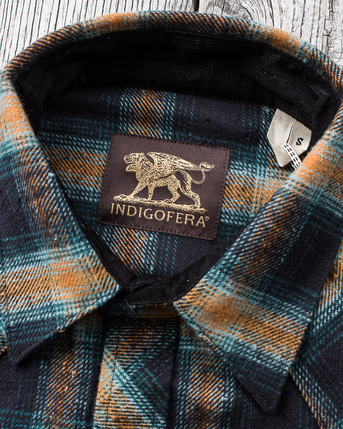 Indigofera Dawson Shirt Japanese Selvage Flannel Black / Petrol / Rust