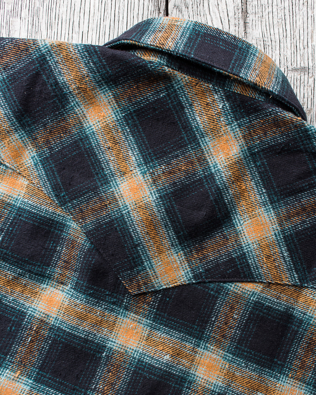 Indigofera Dawson Shirt Japanese Selvage Flannel Black / Petrol / Rust