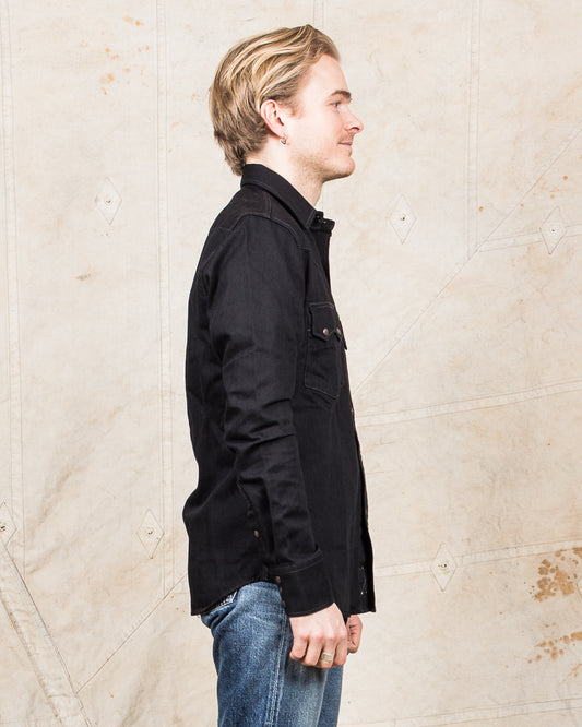 Indigofera Ryman Shirt Kochi 8oz Black Denim Rinsed