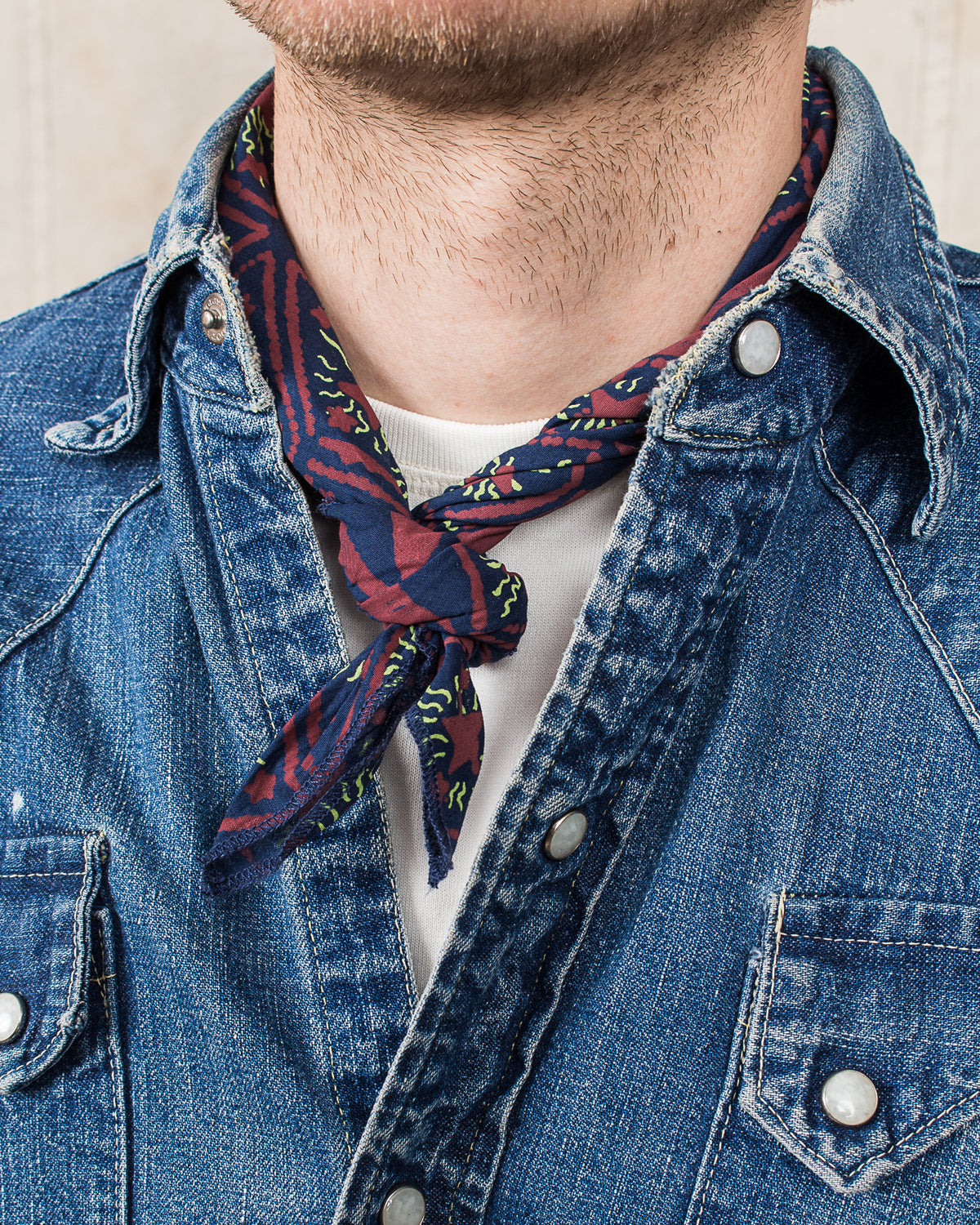 Indigofera Northern Star Bandana Navy / Rust / Green