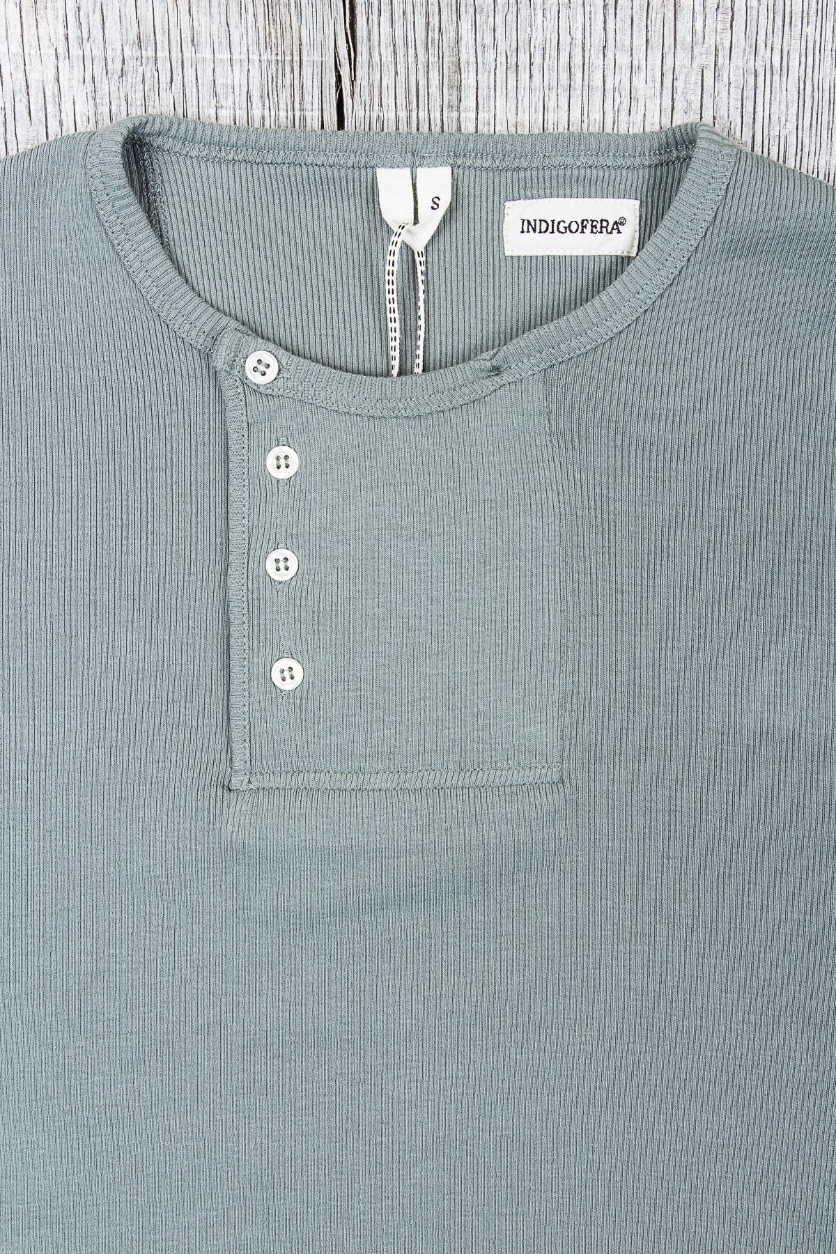 Indigofera Hank Long Sleeve Henley Army Canteen