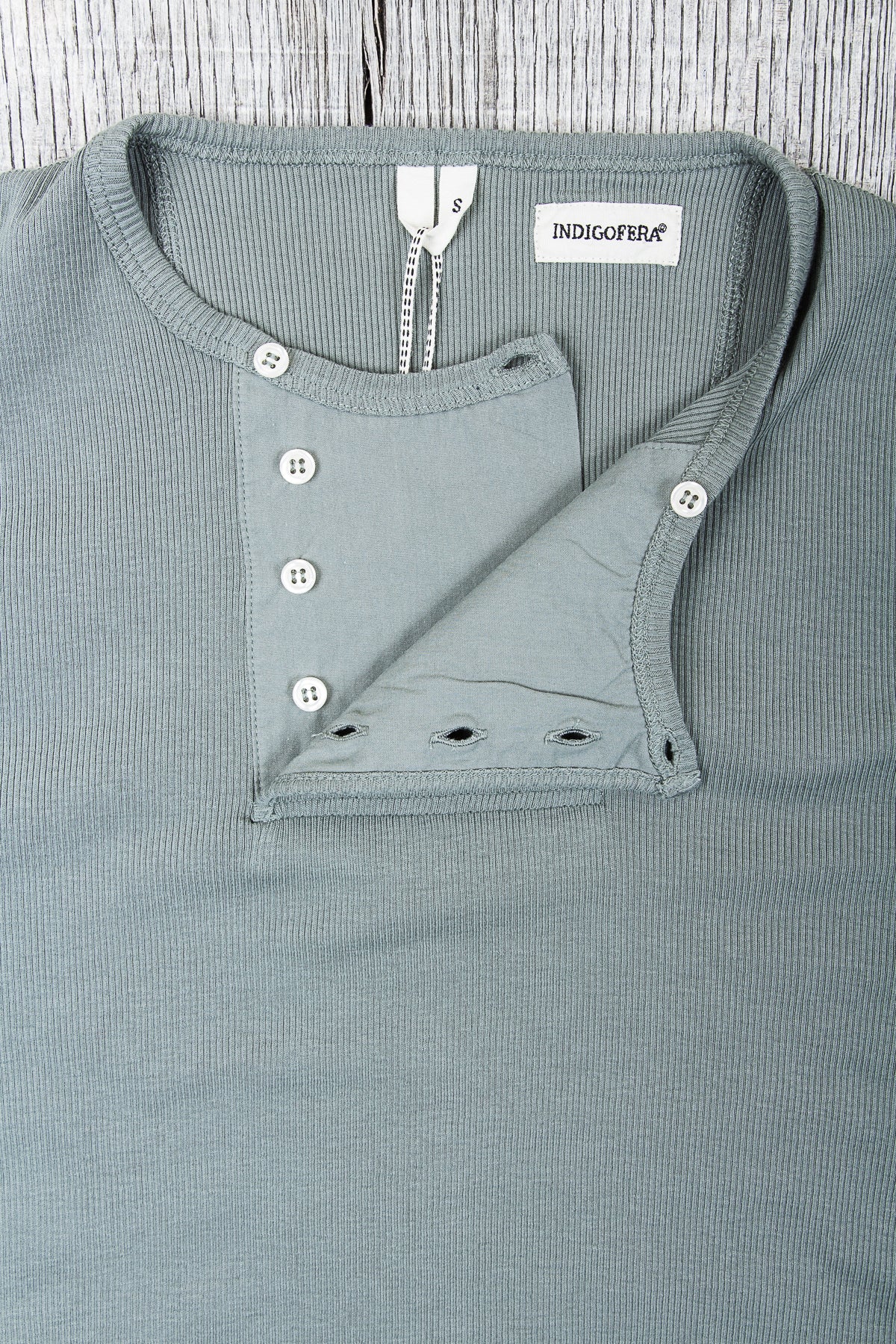 Indigofera Hank Long Sleeve Henley Army Canteen