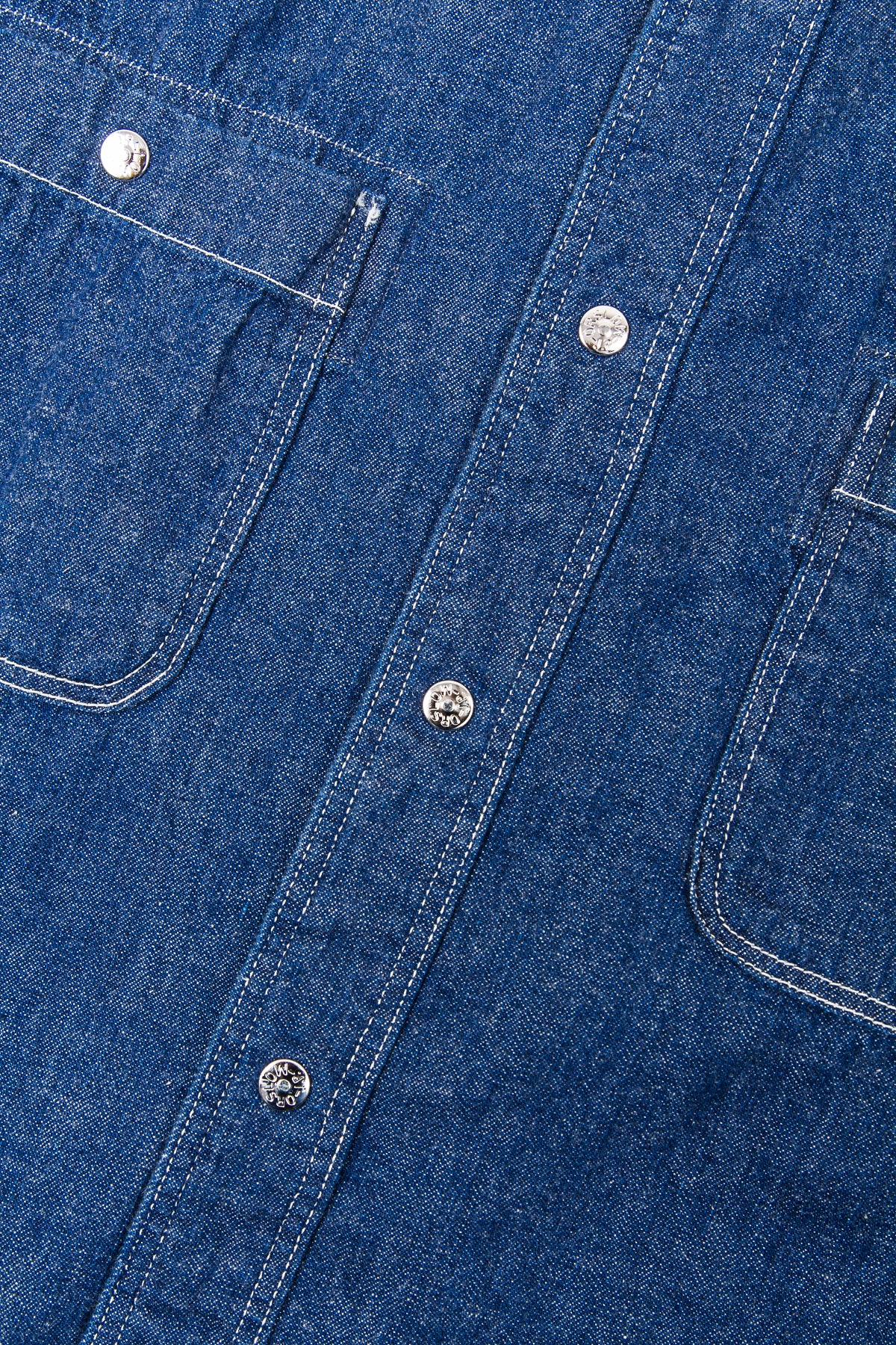 OrSlow Stand Collar Denim Shirt Dress