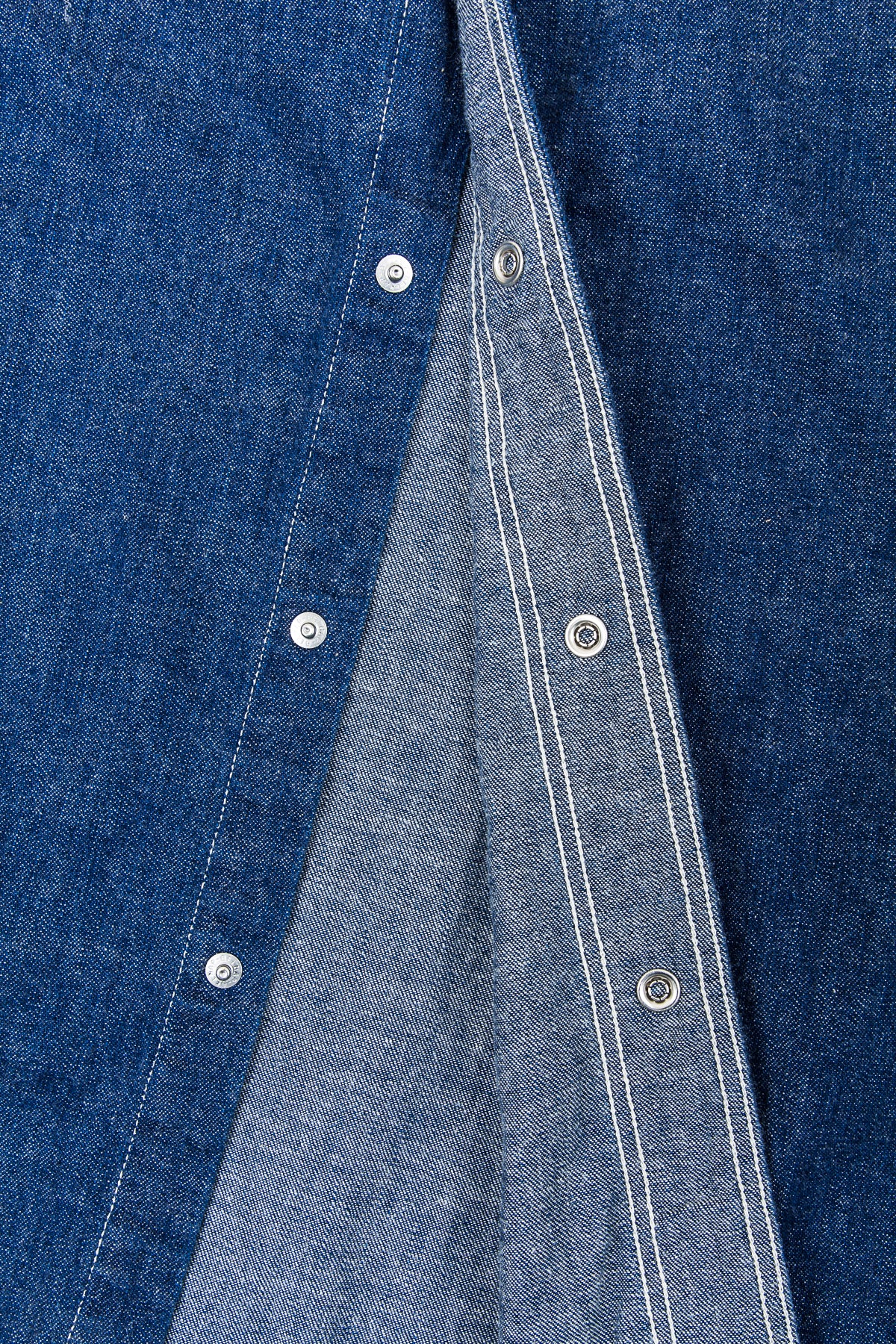 OrSlow Stand Collar Denim Shirt Dress