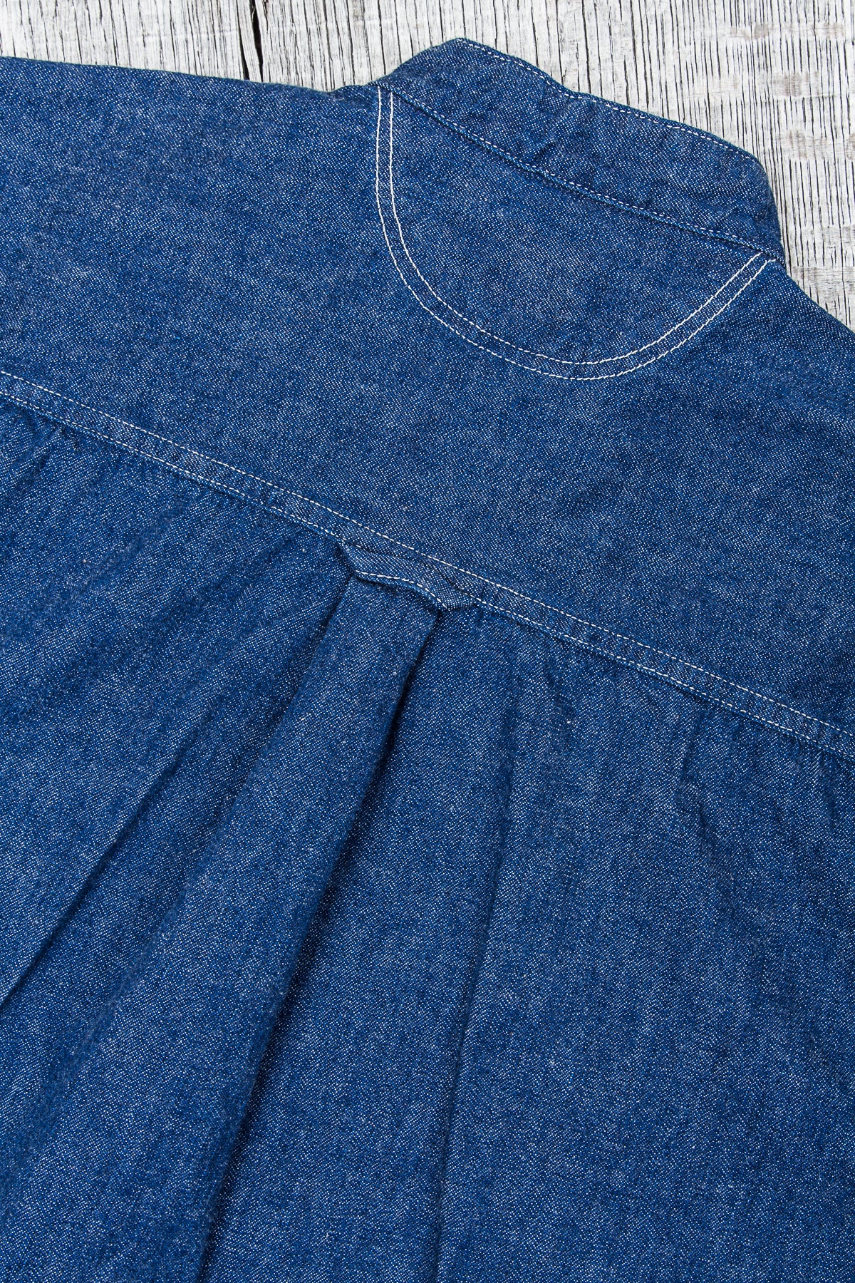 OrSlow Stand Collar Denim Shirt Dress
