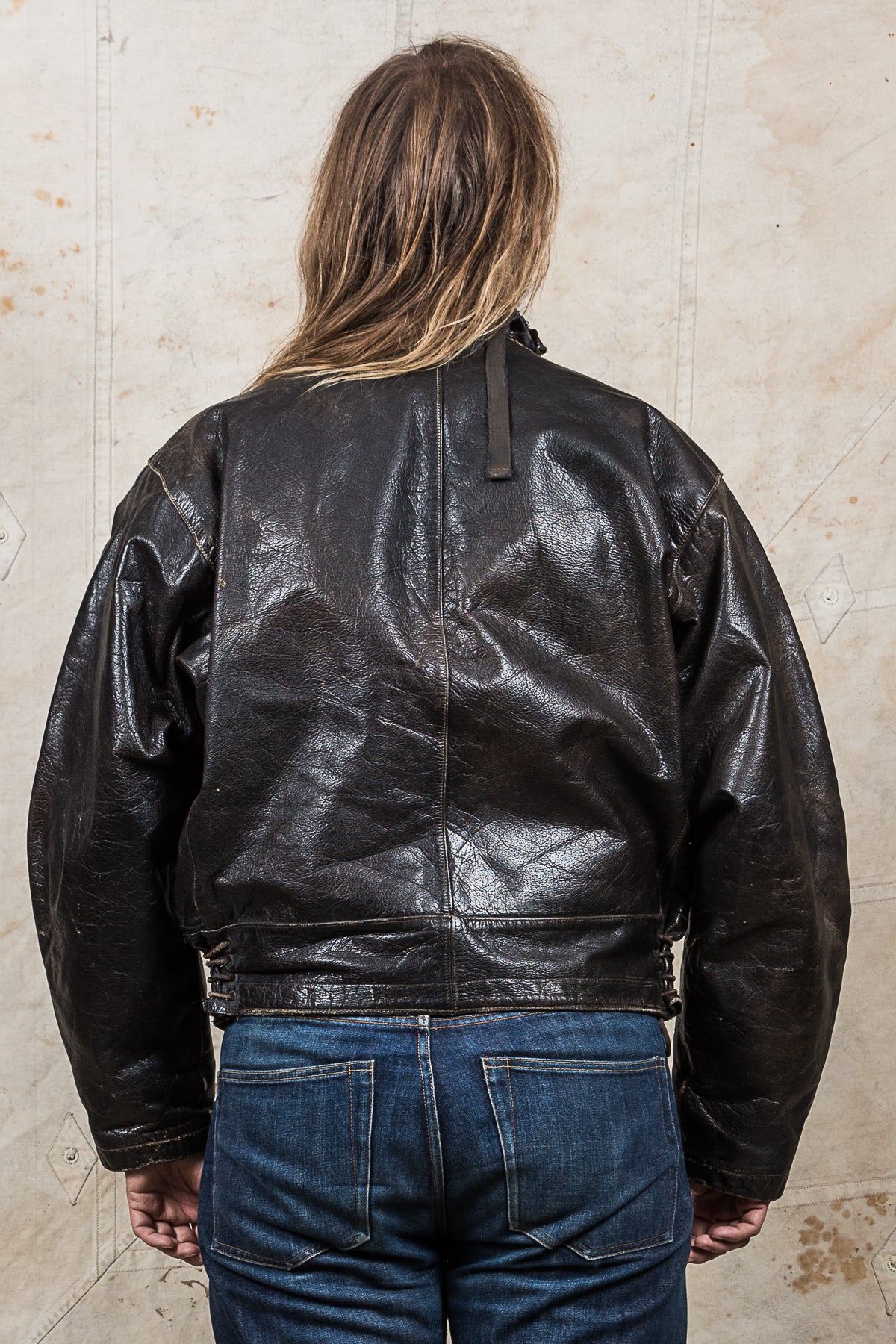 Vintage Swedish Army Dispatch Riders Leather Jacket "Ordonnansjacka"