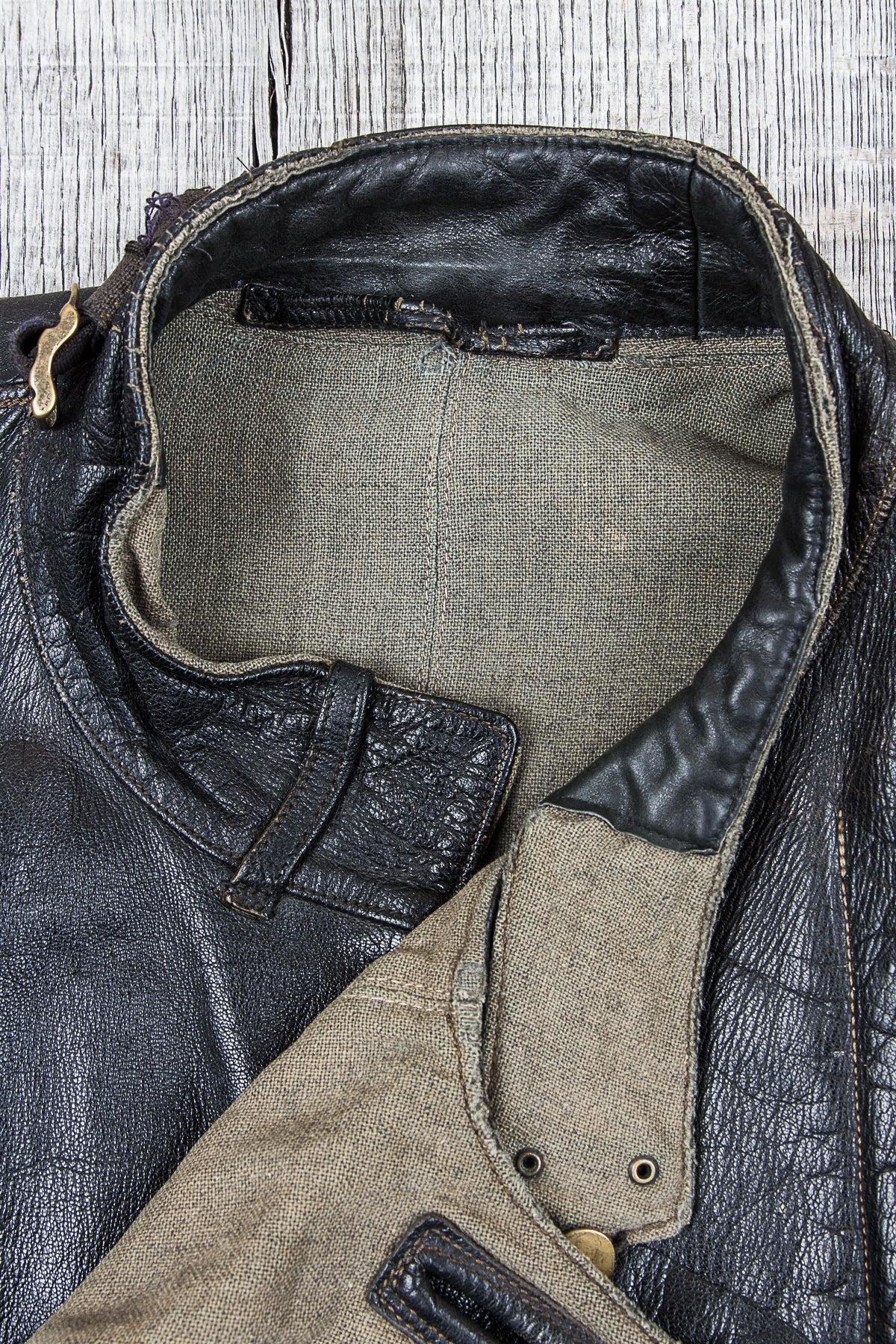 Vintage Swedish Army Dispatch Riders Leather Jacket "Ordonnansjacka"