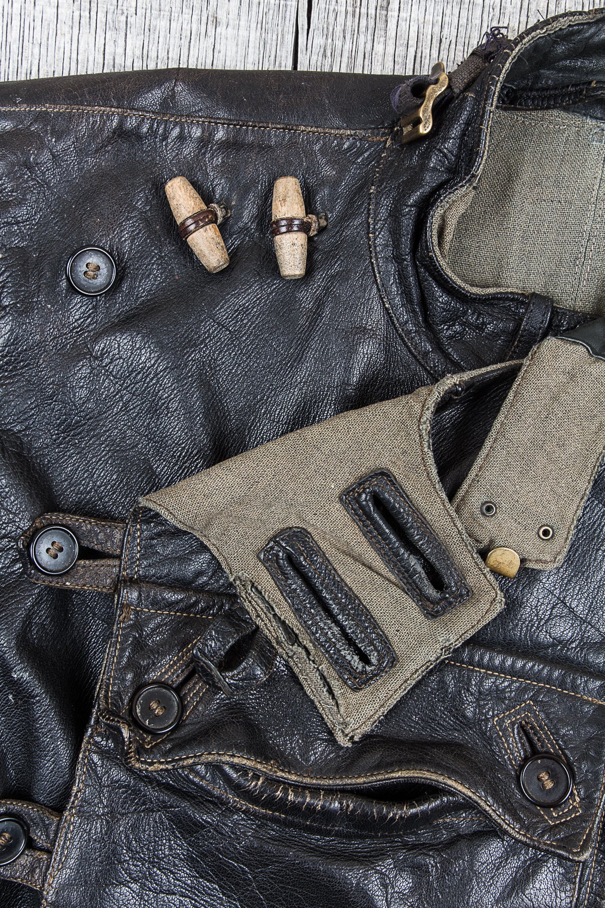 Vintage Swedish Army Dispatch Riders Leather Jacket "Ordonnansjacka"