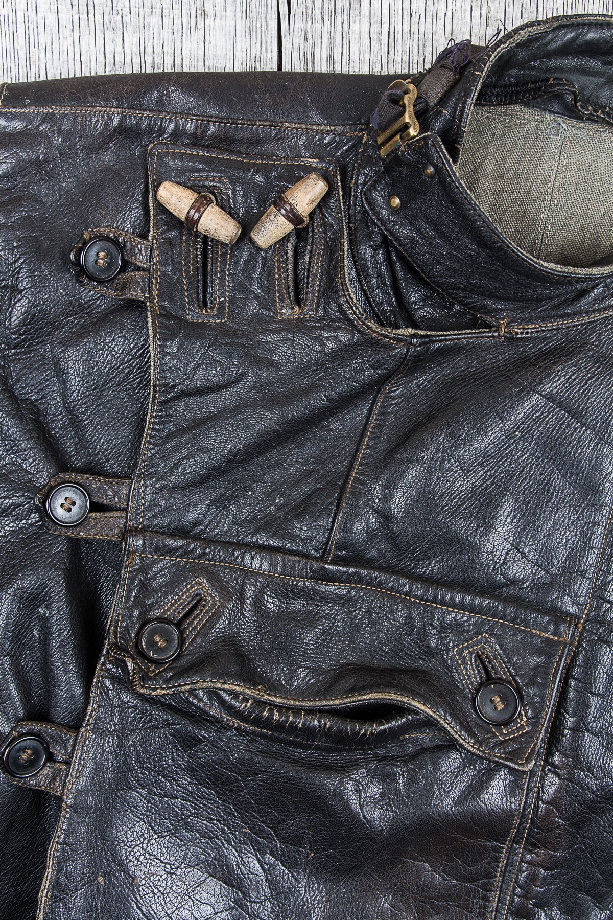 Vintage Swedish Army Dispatch Riders Leather Jacket "Ordonnansjacka"
