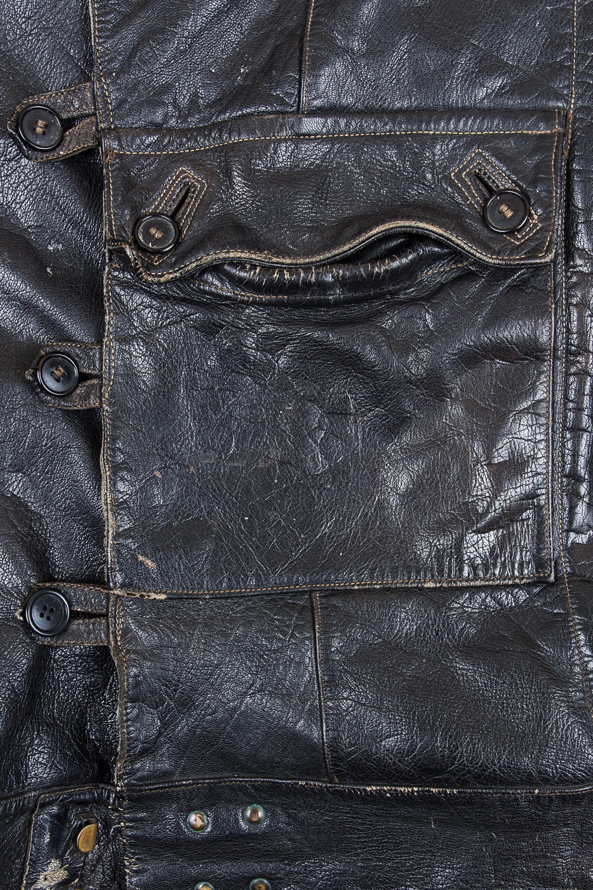 Vintage Swedish Army Dispatch Riders Leather Jacket "Ordonnansjacka"