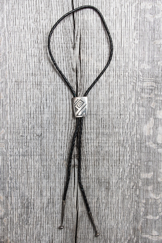 Vintage 1960's Navajo Silver Bolo Tie