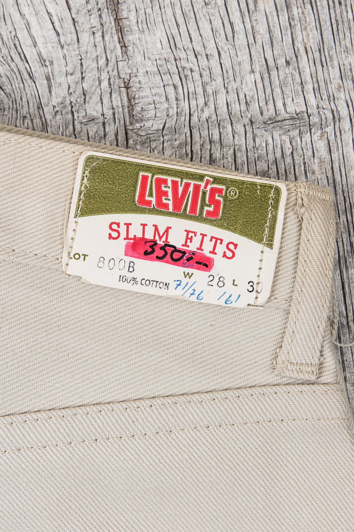 Vintage Dead Stock Levi's Big E White Slim Fit Pants