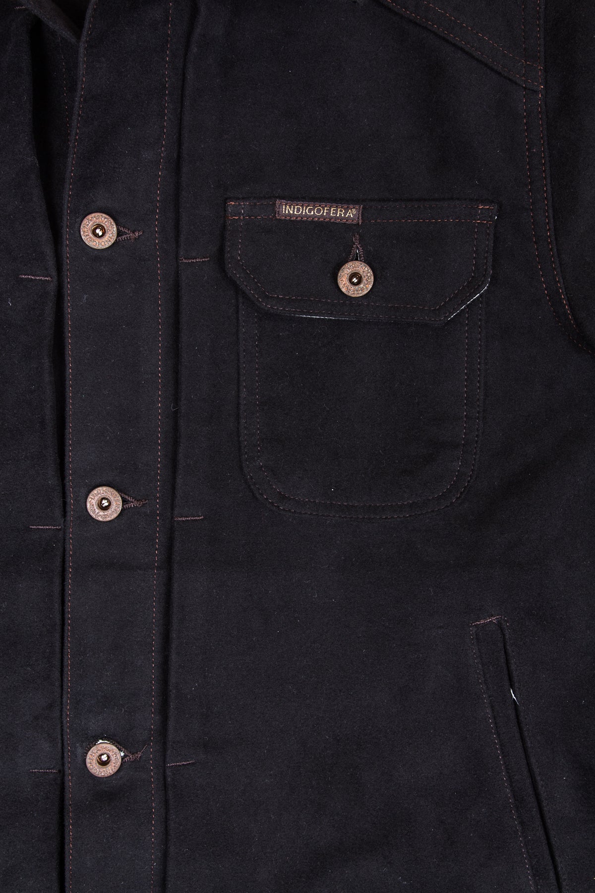 Indigofera Parsons Lodge Jacket Heavy Moleskin Black