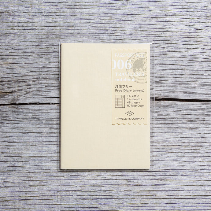 Traveler’s Company #006 Passport Size Free Diary 14 Months Refill