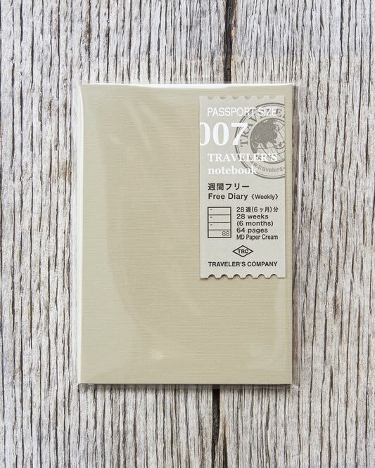 Traveler's Company #007 Passport Size Notebook Free Diary (Weekly)