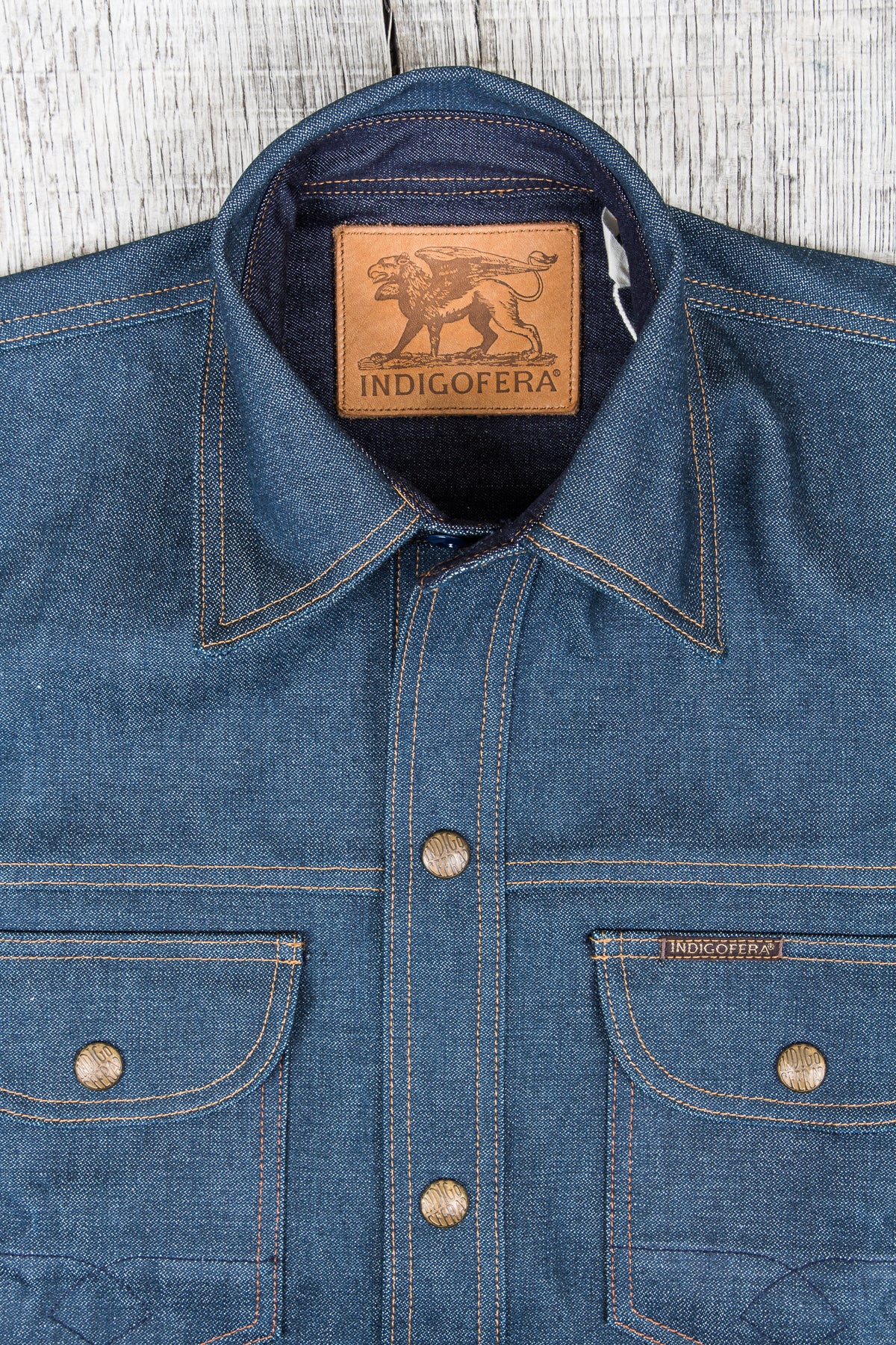 Indigofera Fargo Shirt Stampede Broken Twill