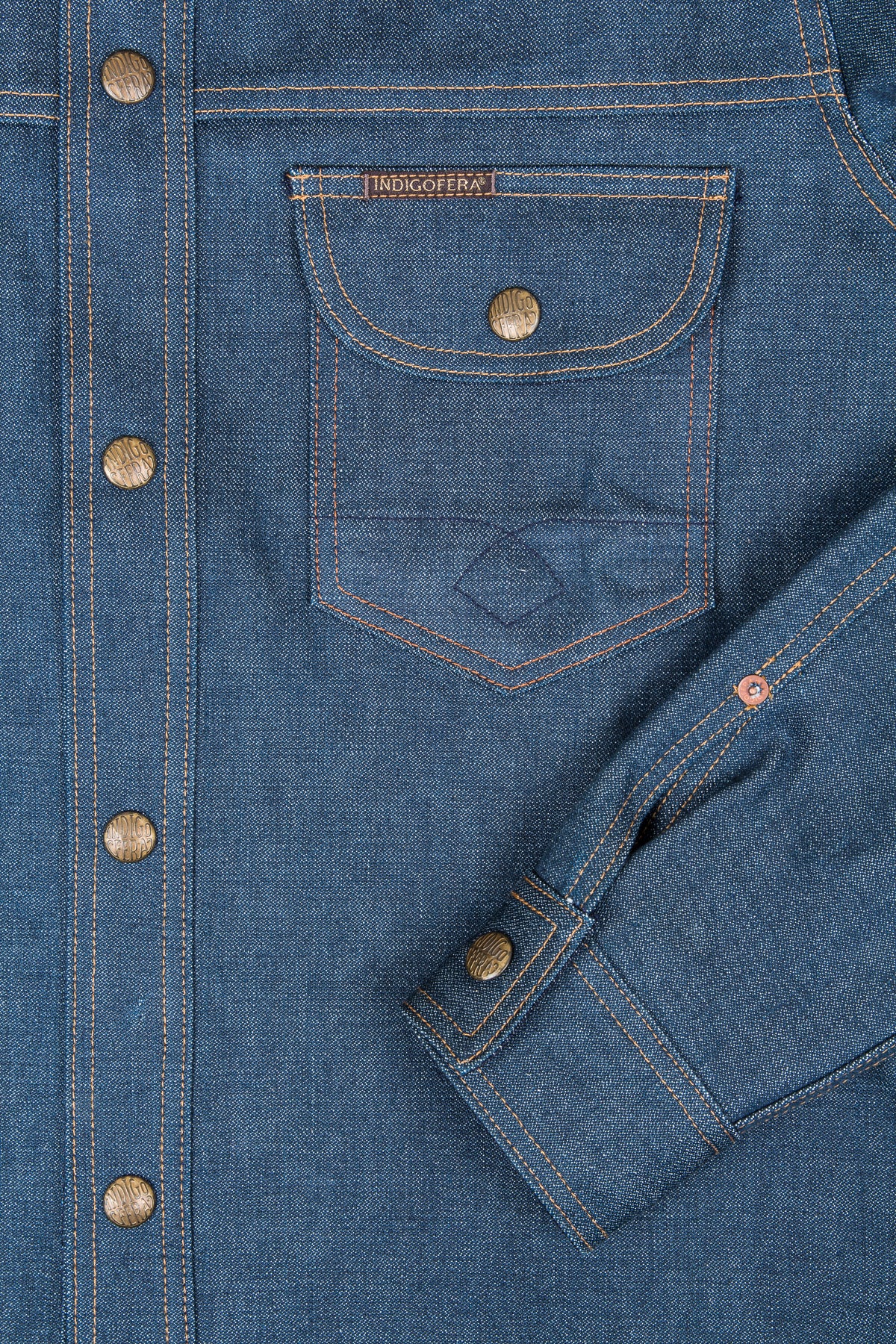 Indigofera Fargo Shirt Stampede Broken Twill