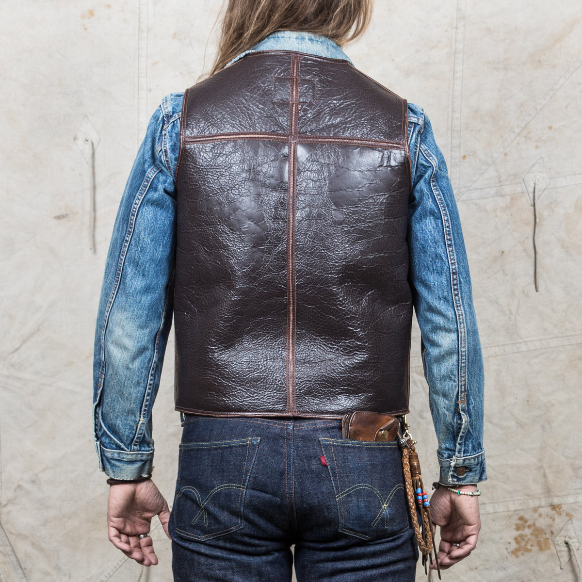 ELMC Biker Flight Vest Vintage Brown