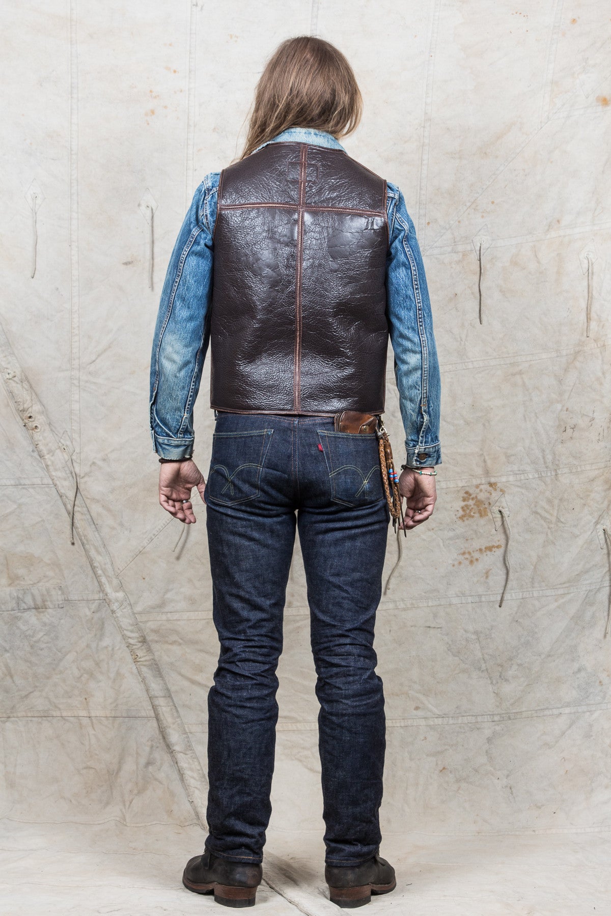 ELMC Biker Flight Vest Vintage Brown