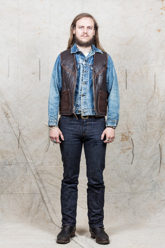 ELMC Biker Flight Vest Vintage Brown