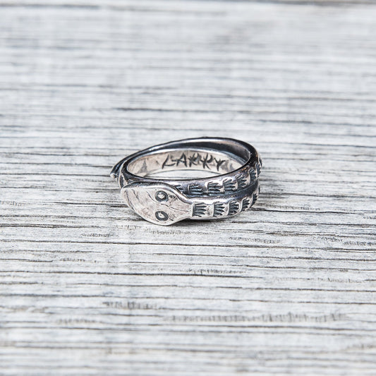 Larry Smith Silver Snake Ring RG-0017