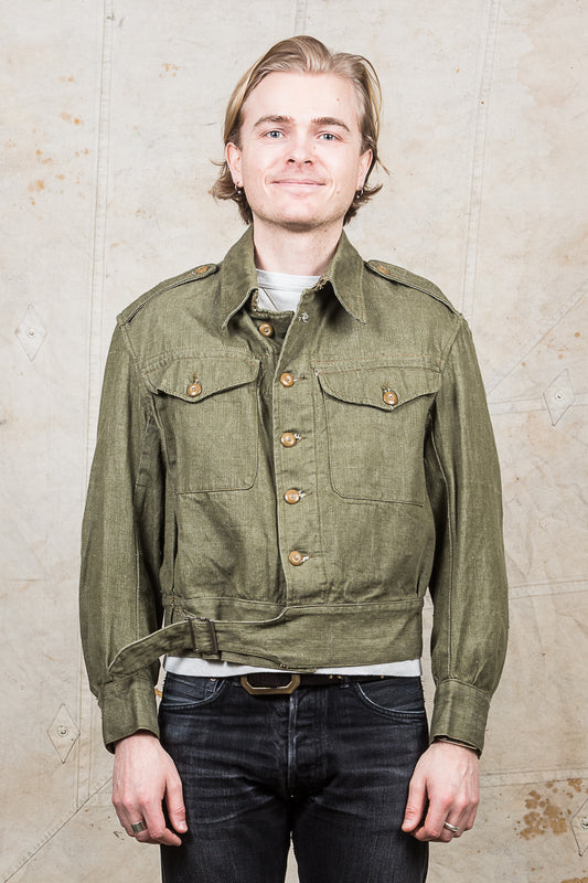 Vintage 1949 Khaki Green British Army Denim Blouse Jacket