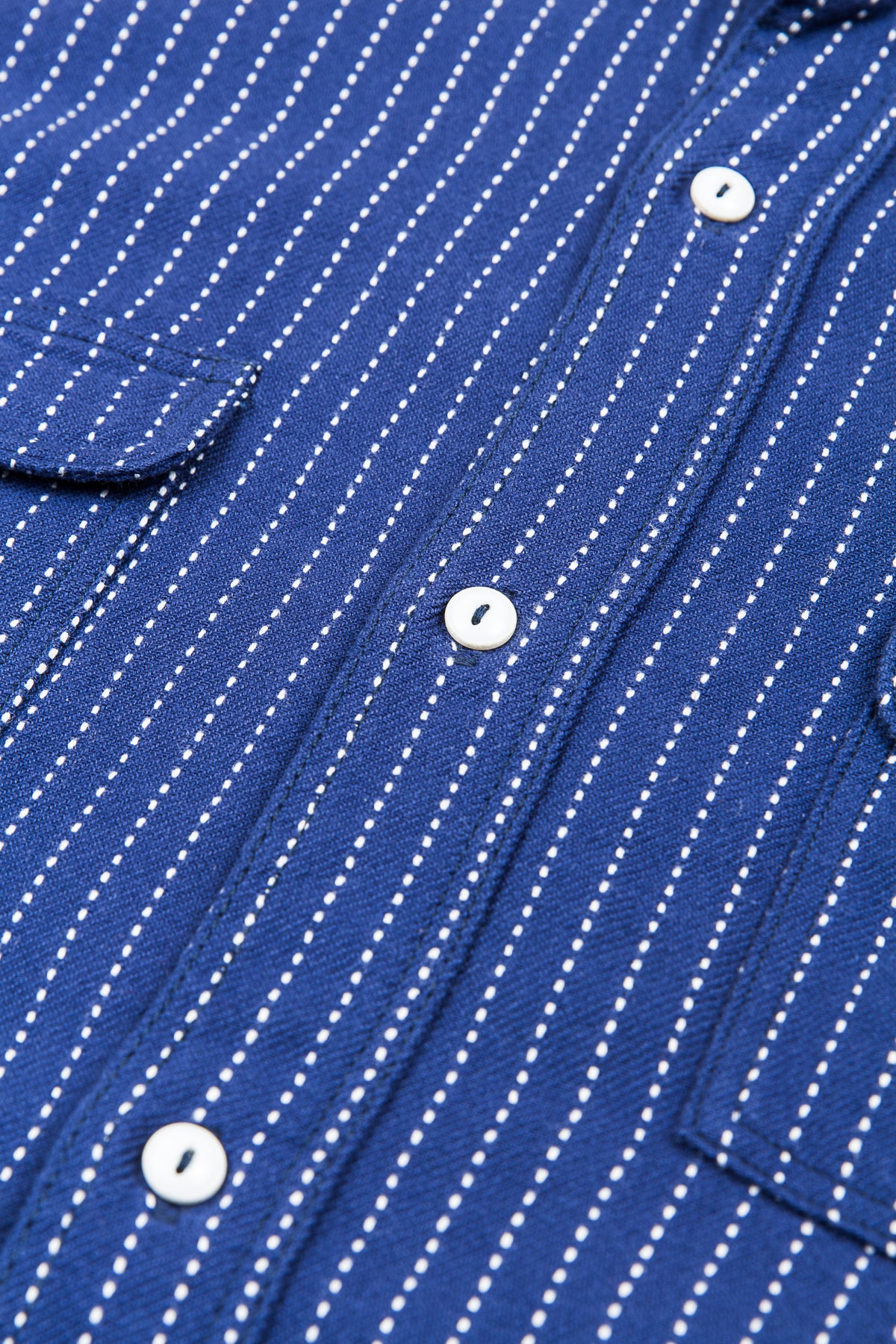 Momotaro Stitch Stripe Lagran Sleeve Work Shirt