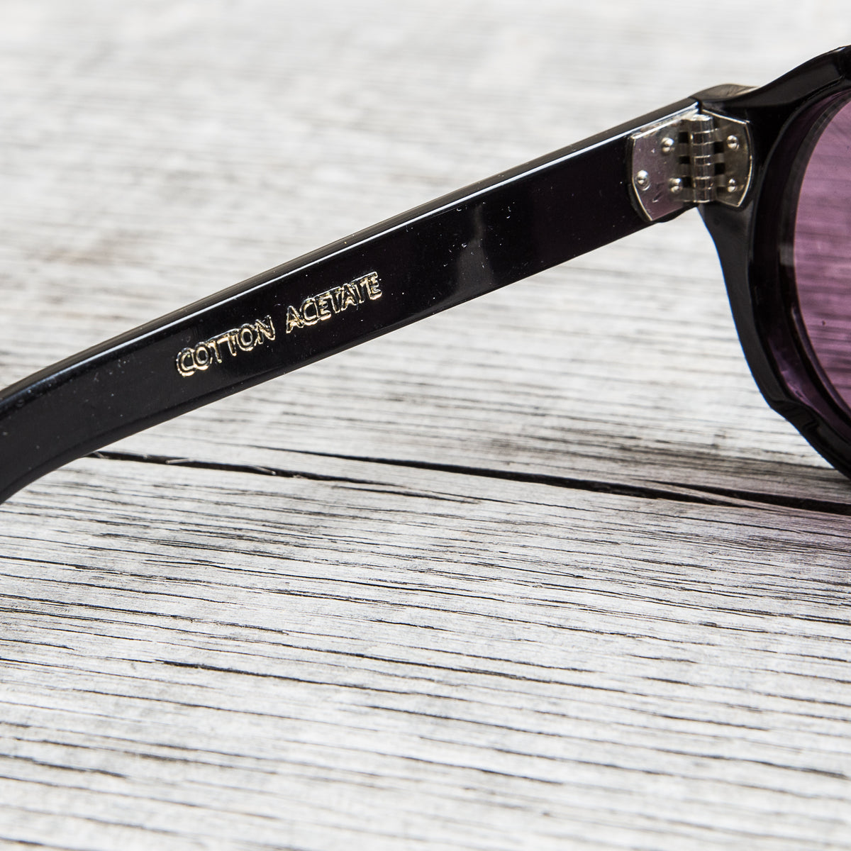Tender Round Tops Sunglasses Black Cotton Acetate