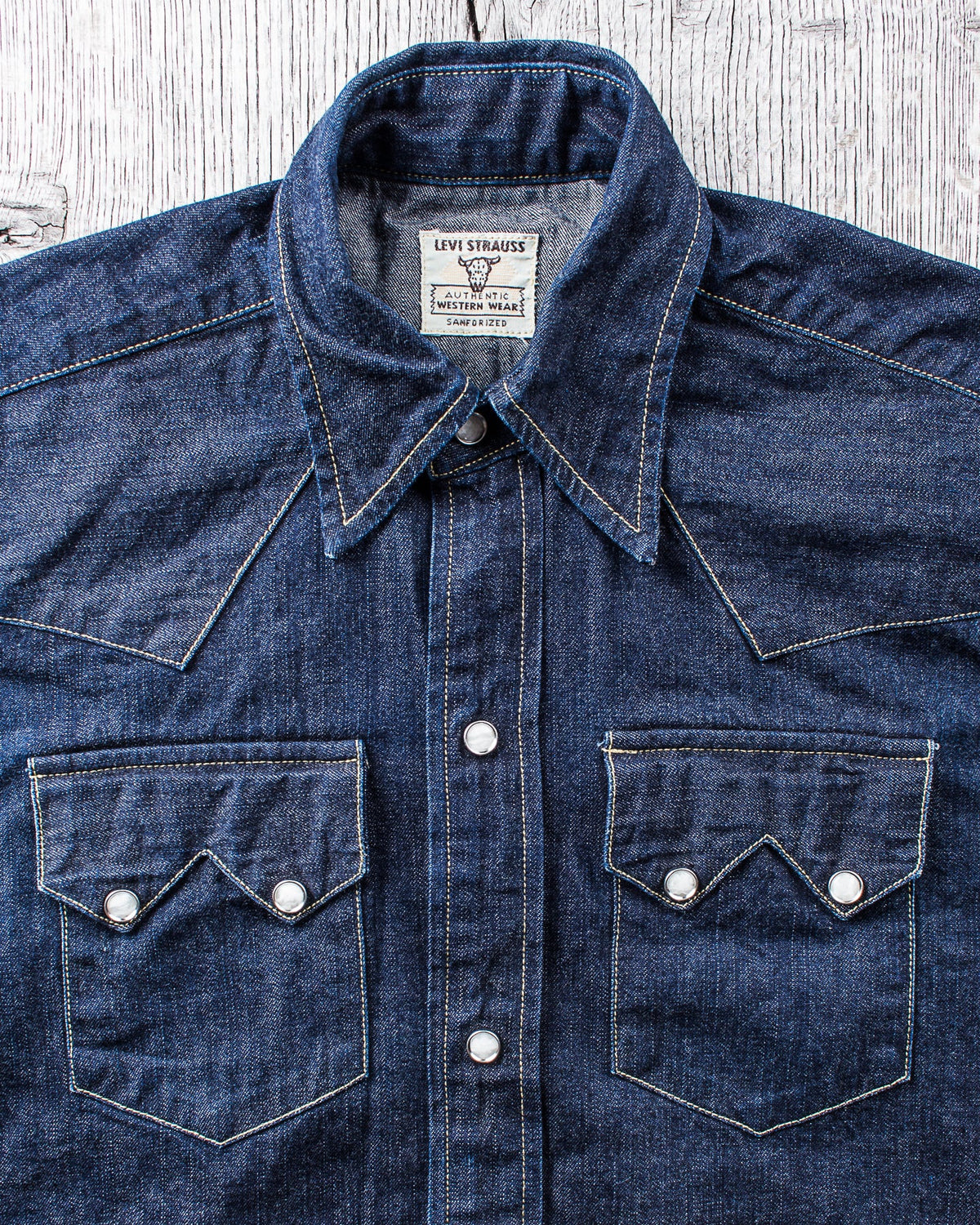 Second Hand LVC Short Horn Western Denim Shirt Size M