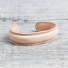 Lone Wolf Leather Cuff Bracelet Natural Tärnsjö Veg Tanned Light Seams