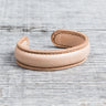 Lone Wolf Leather Cuff Bracelet Natural Tärnsjö Veg Tanned Dark Seams