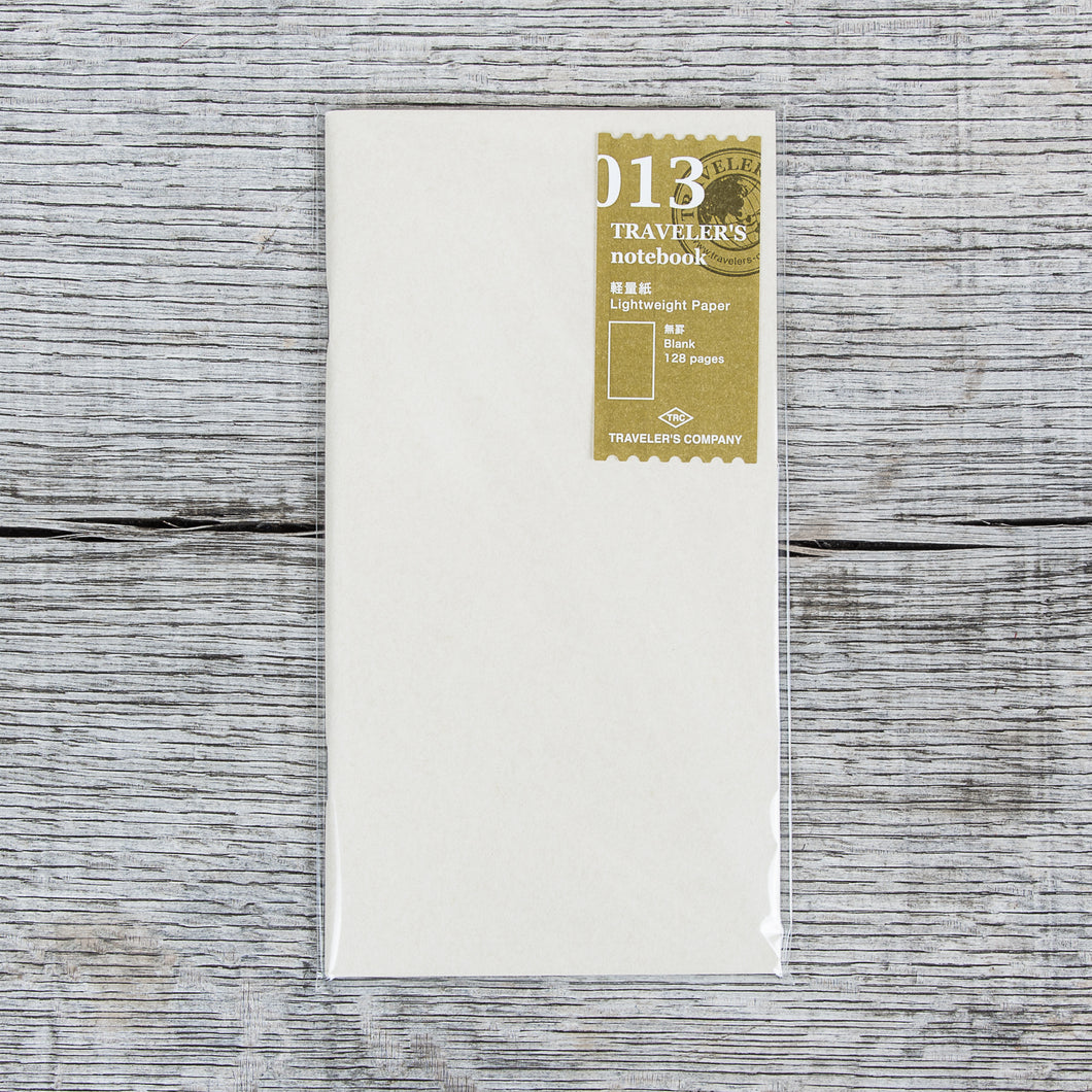 Traveler's Company #013 Regular Notebook Refill Lightweight Paper