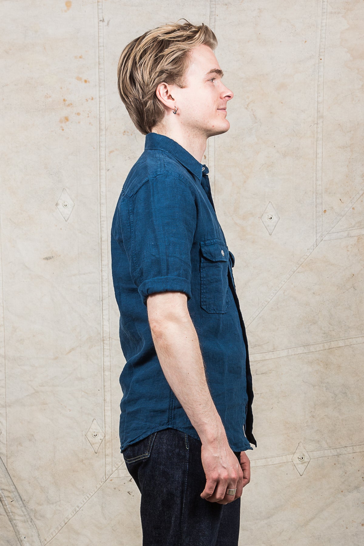 Indigofera Delray Shirt Linen Canvas Blue