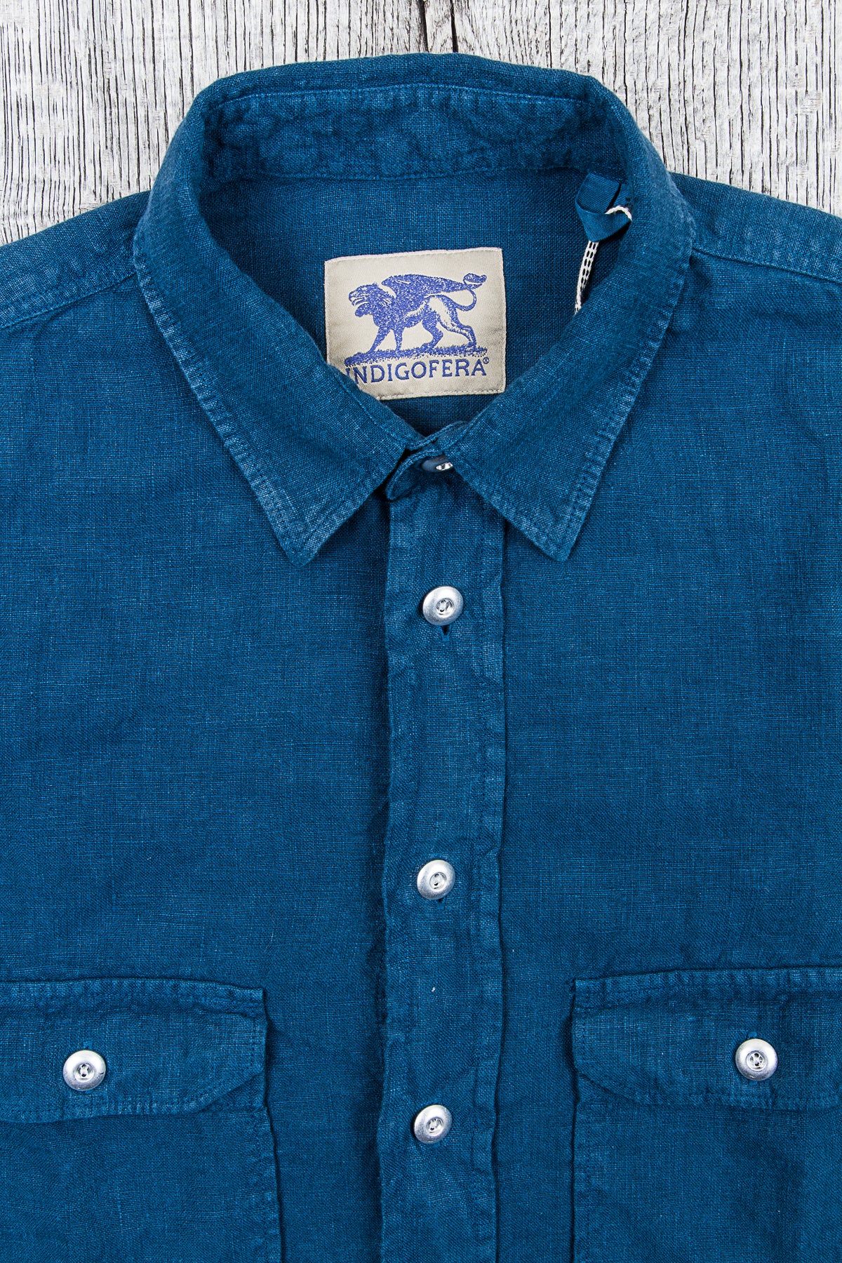 Indigofera Delray Shirt Linen Canvas Blue